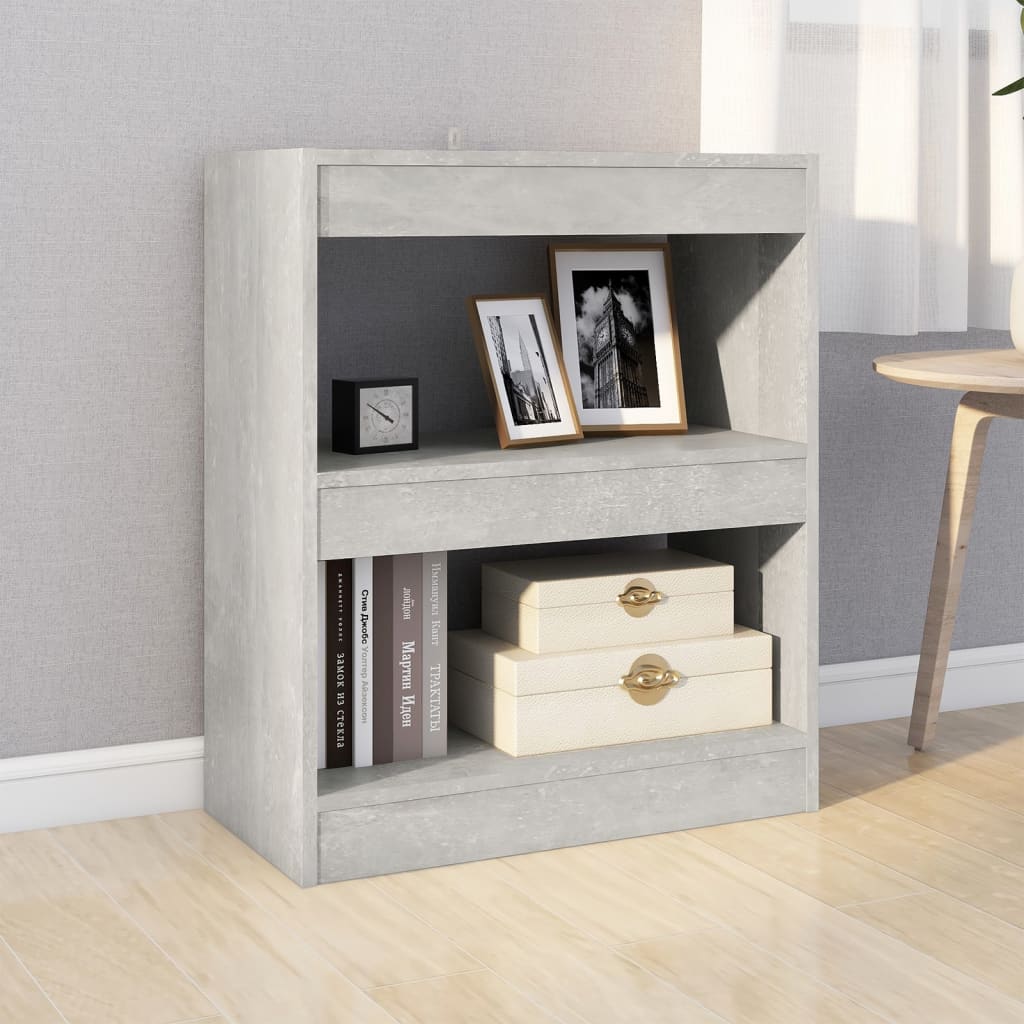 Bibliothèque/Séparateur de pièce Gris béton 60x30x72 cm - XIOS