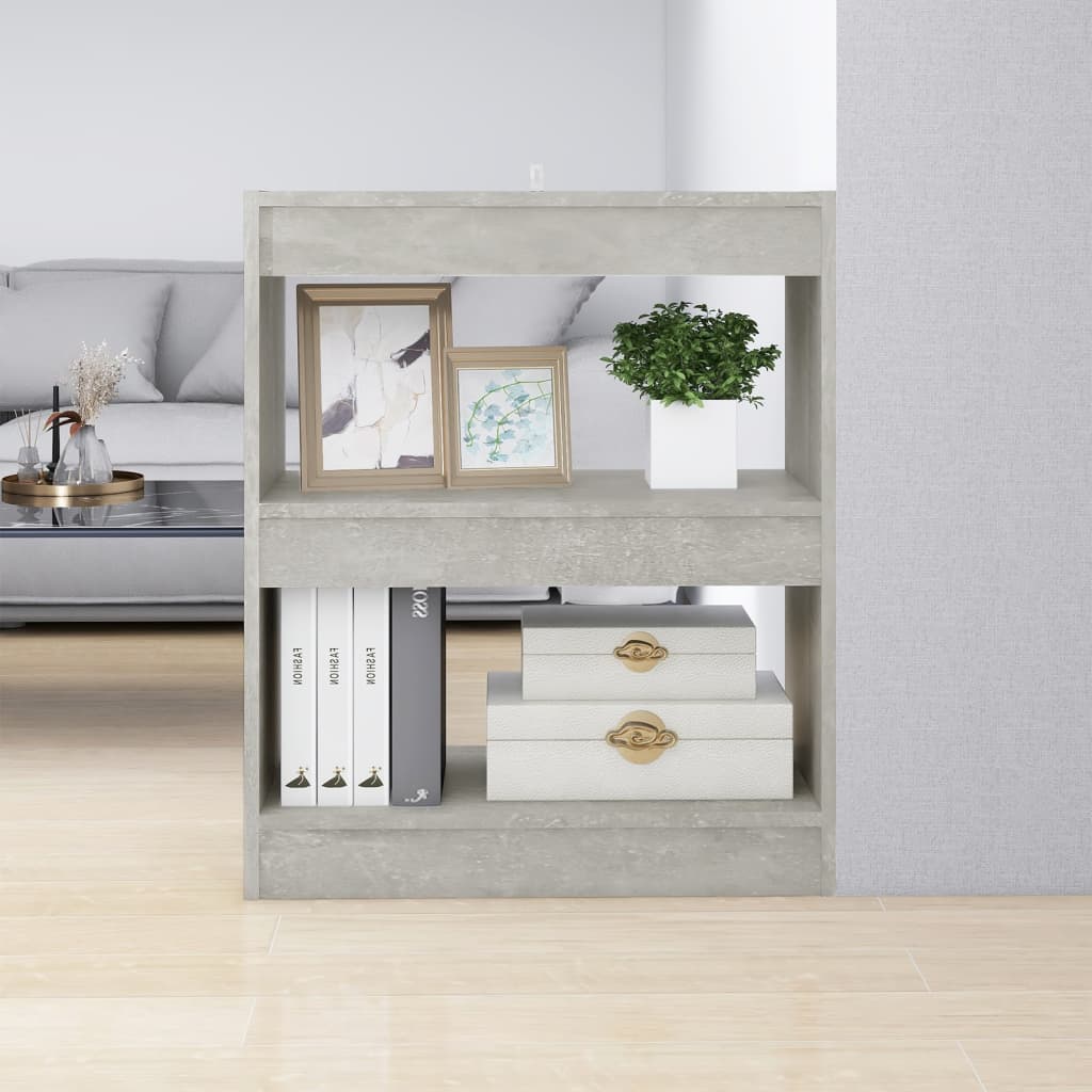 Bibliothèque/Séparateur de pièce Gris béton 60x30x72 cm - XIOS