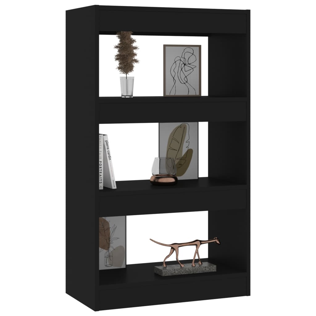 Bibliothèque/séparateur de pièce noir bois d'ingénierie - XIOS