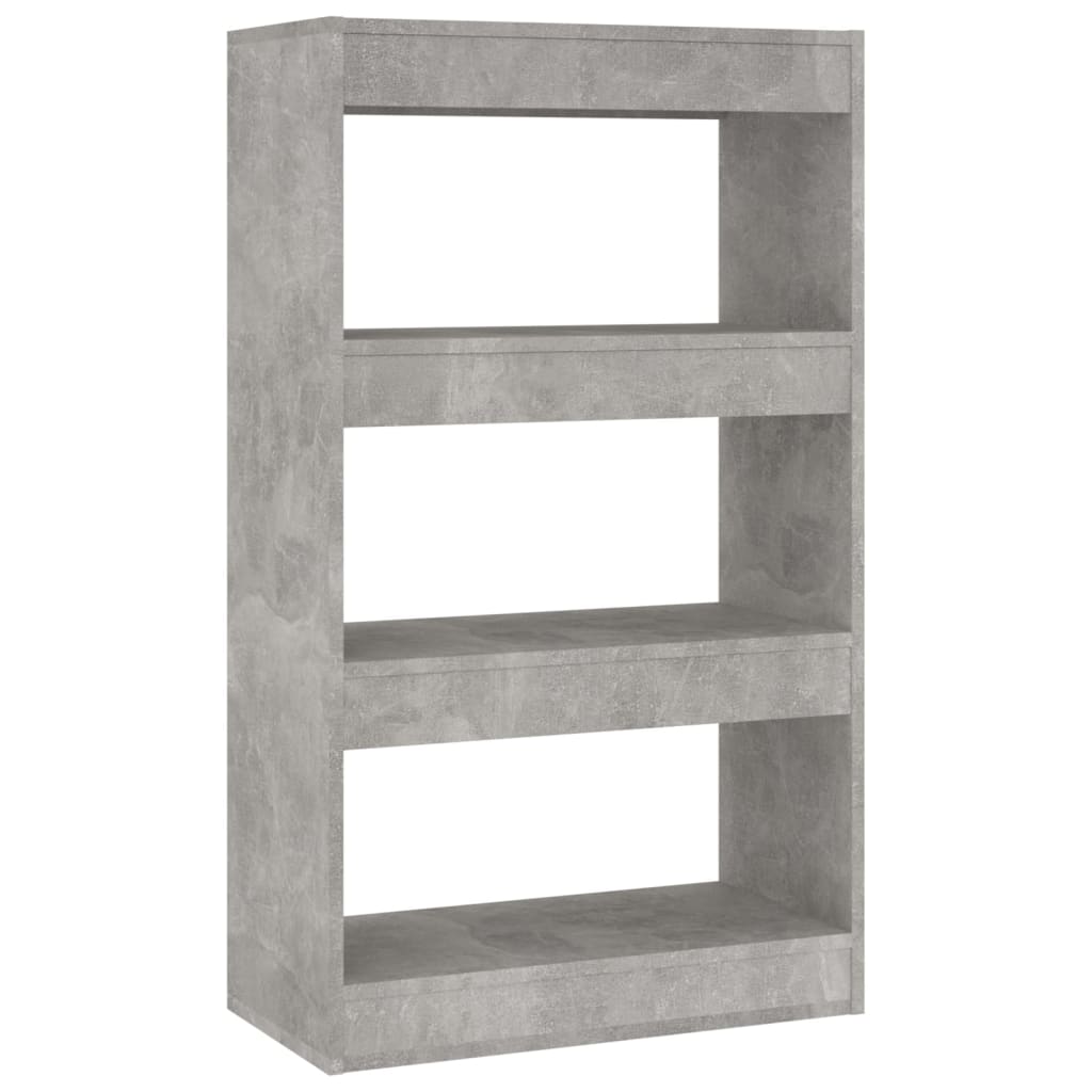 Bibliothèque/séparateur de pièce gris béton bois d'ingénierie - XIOS