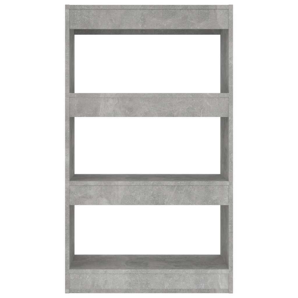 Bibliothèque/séparateur de pièce gris béton bois d'ingénierie - XIOS