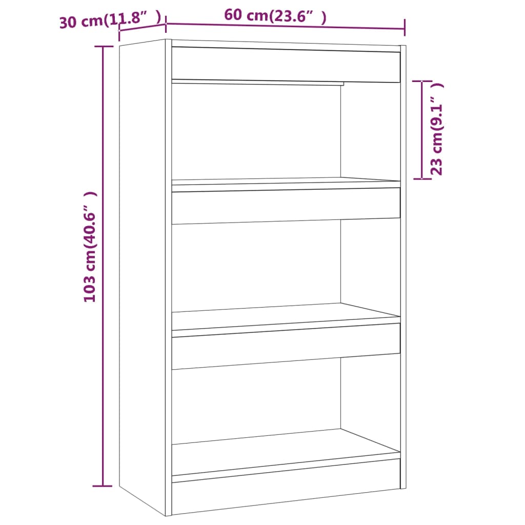 Bibliothèque/séparateur de pièce blanc brillant bois ingénierie - XIOS
