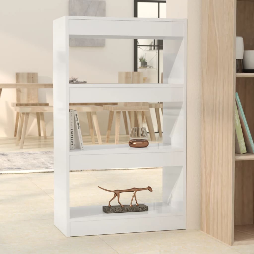 Bibliothèque/séparateur de pièce blanc brillant bois ingénierie - XIOS