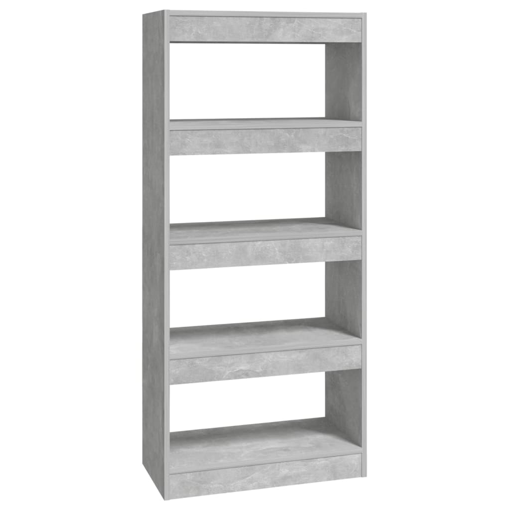 Bibliothèque/Séparateur de pièce Gris béton bois d'ingénierie - XIOS