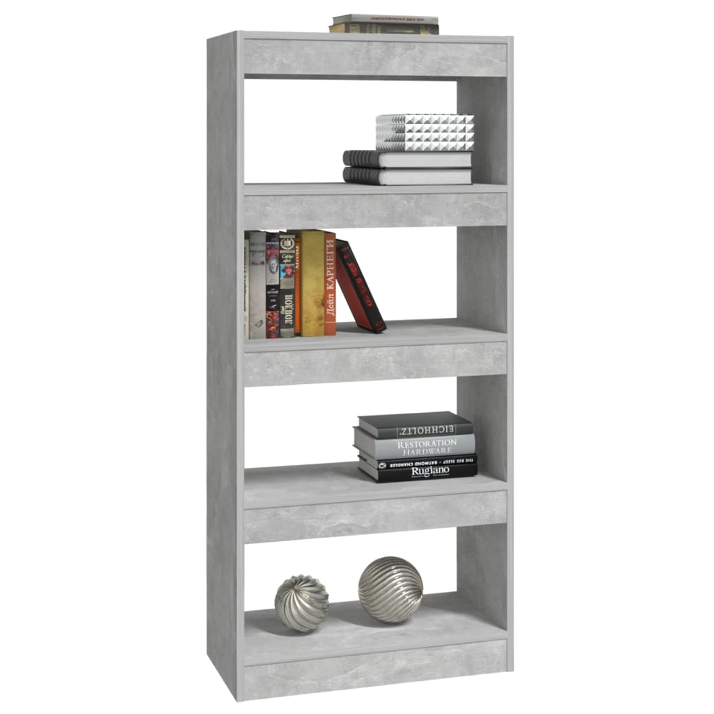 Bibliothèque/Séparateur de pièce Gris béton bois d'ingénierie - XIOS