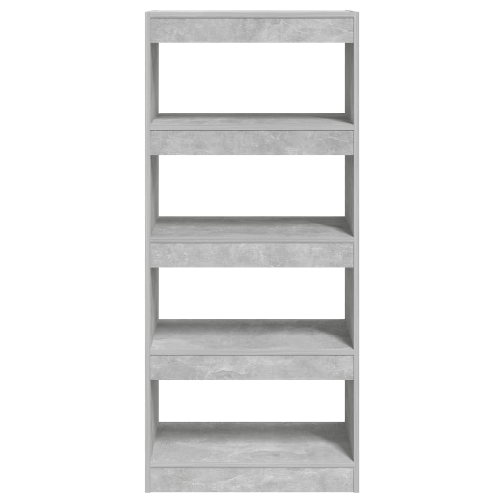 Bibliothèque/Séparateur de pièce Gris béton bois d'ingénierie - XIOS