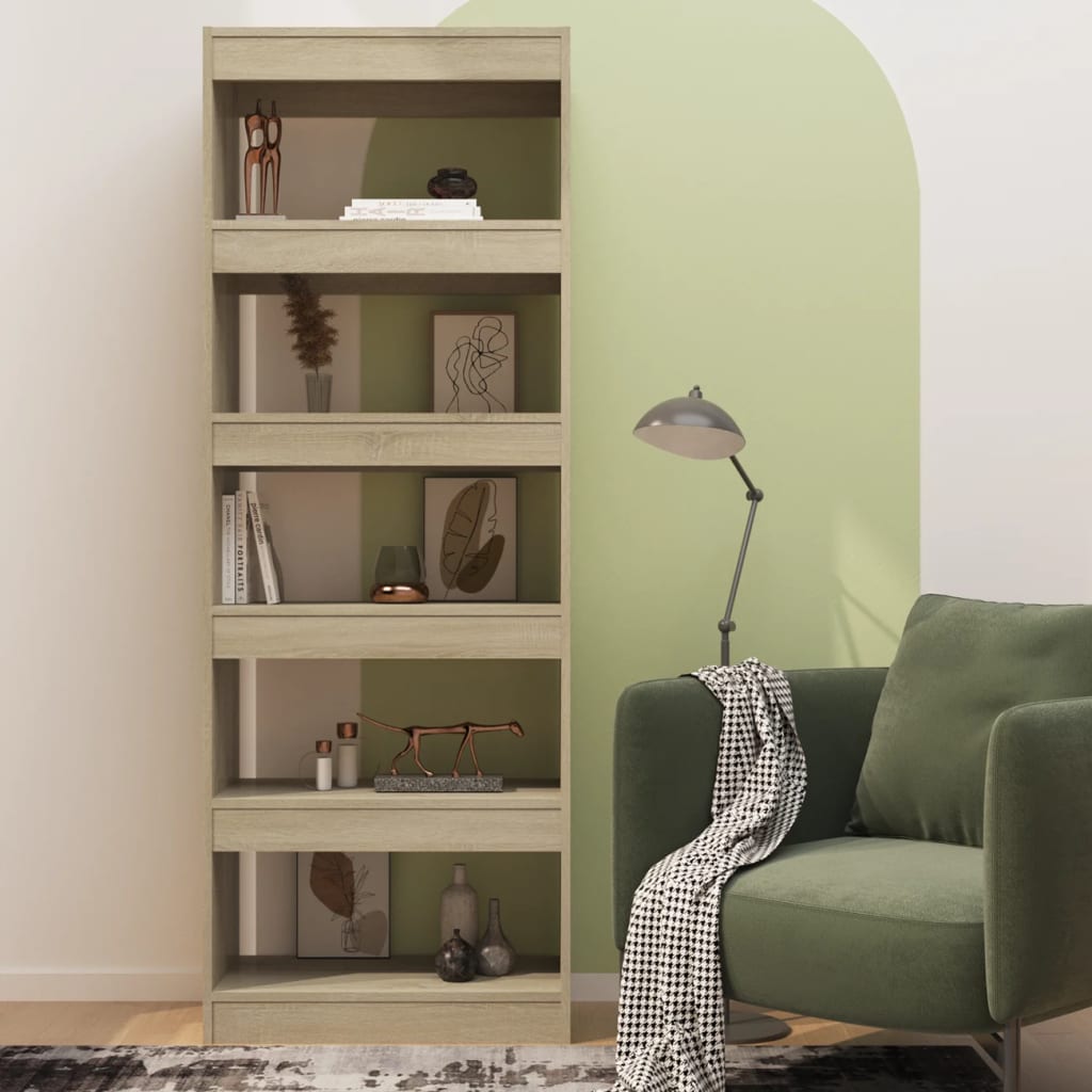 Bibliothèque/séparateur de pièce chêne sonoma bois d'ingénierie - XIOS