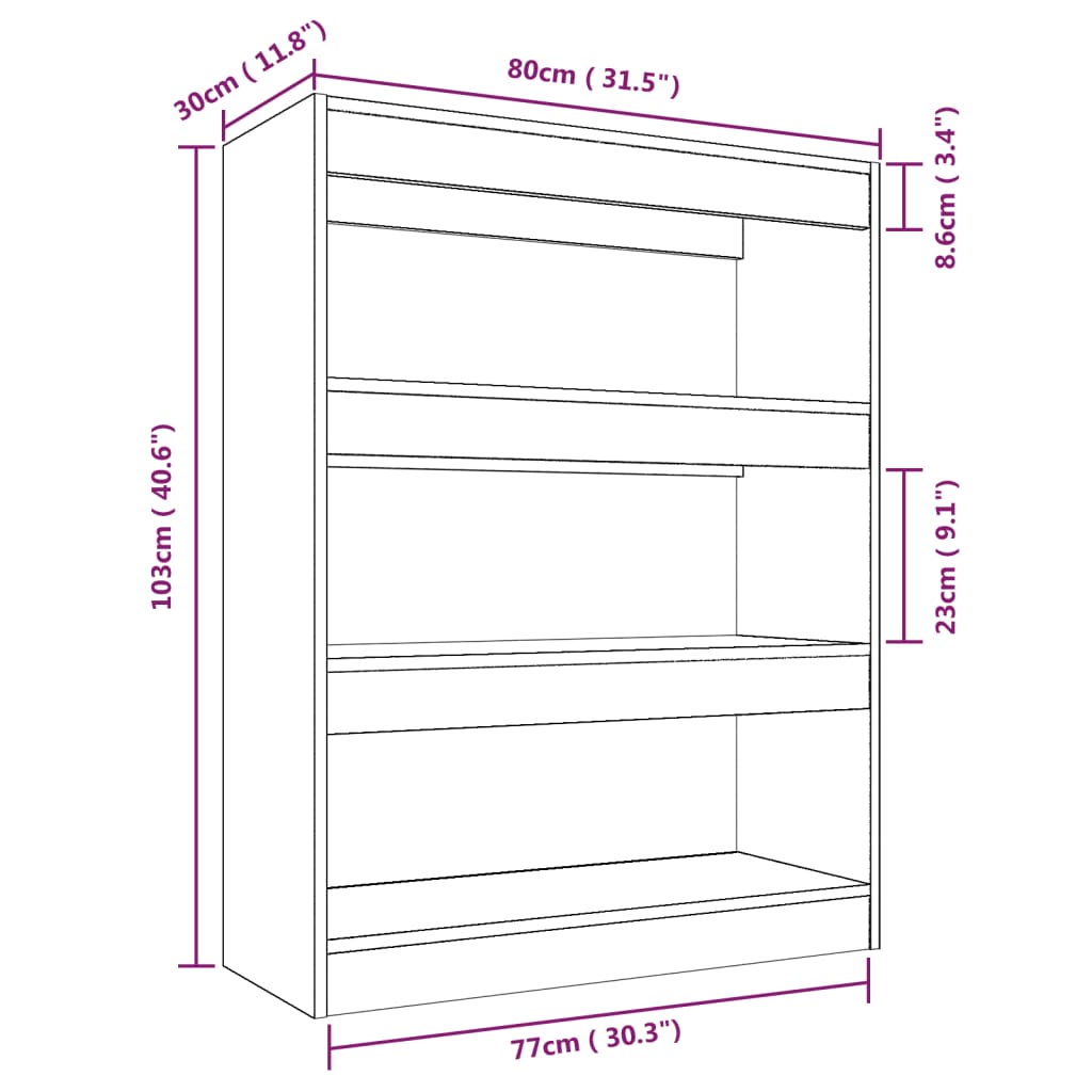 Bibliothèque/Cloison Blanc 80x30x103 cm Bois d'ingénierie - XIOS