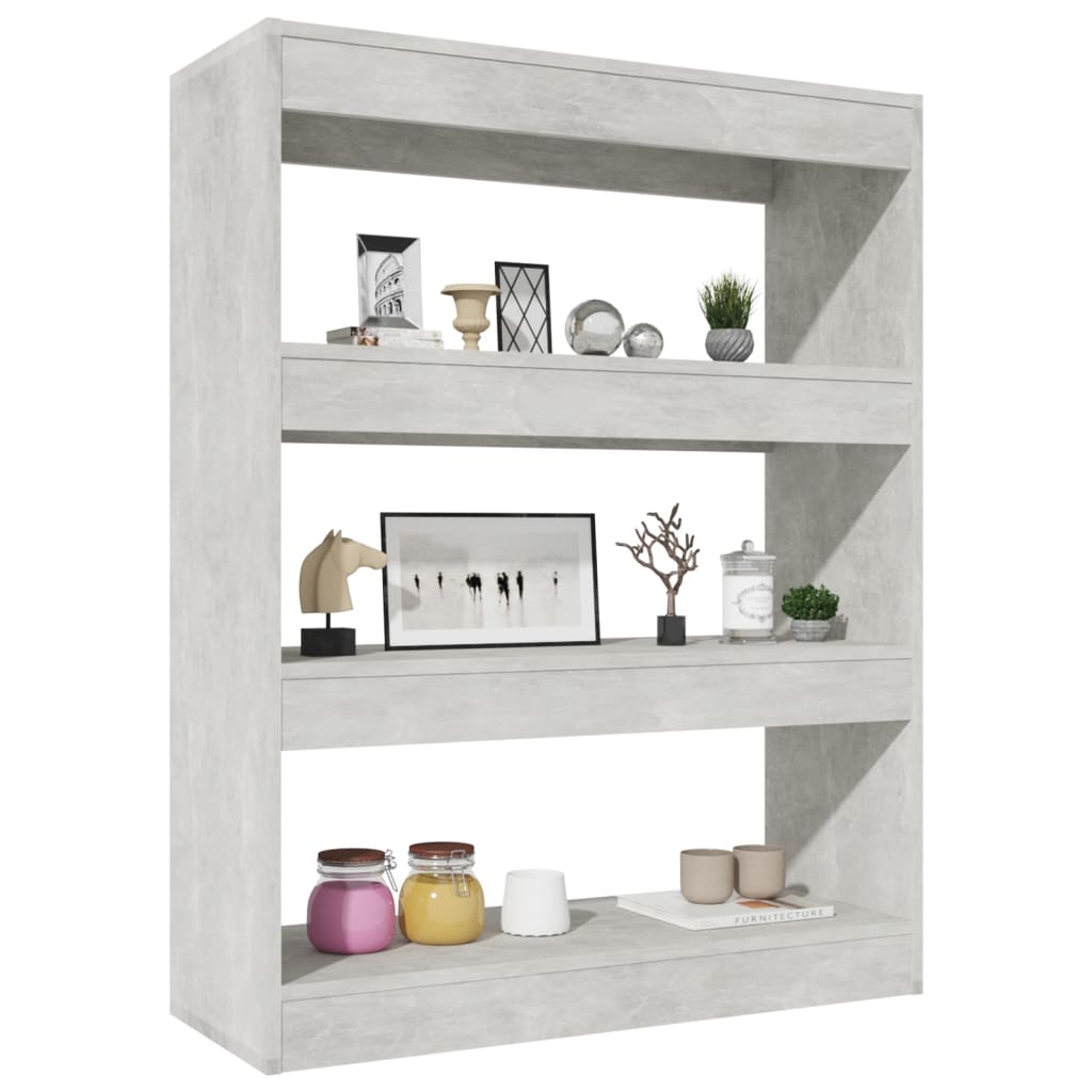 Bibliothèque/Cloison Gris béton 80x30x103 cm Bois d'ingénierie - XIOS