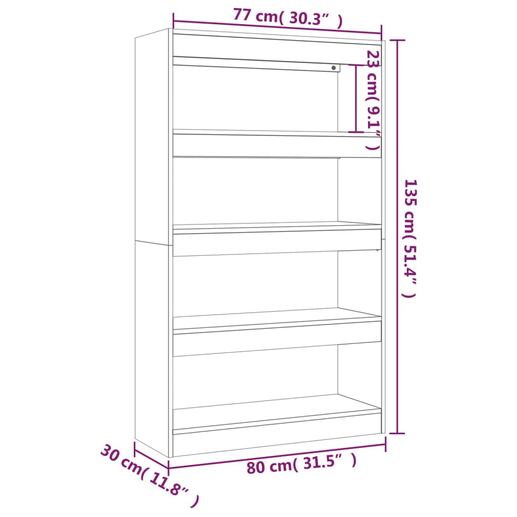 Bibliothèque/Séparateur de pièce Chêne sonoma bois d'ingénierie - XIOS