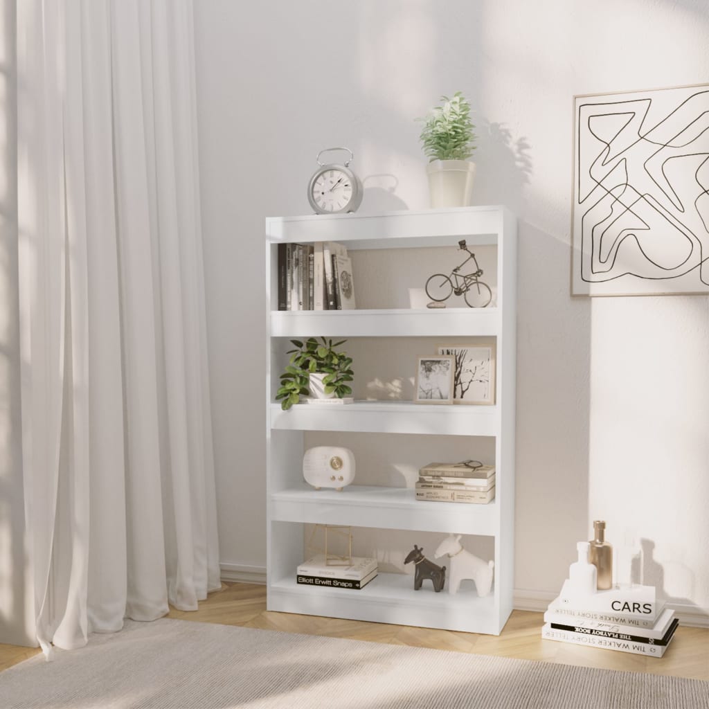 Bibliothèque/Séparateur de pièce Blanc brillant bois ingénierie - XIOS