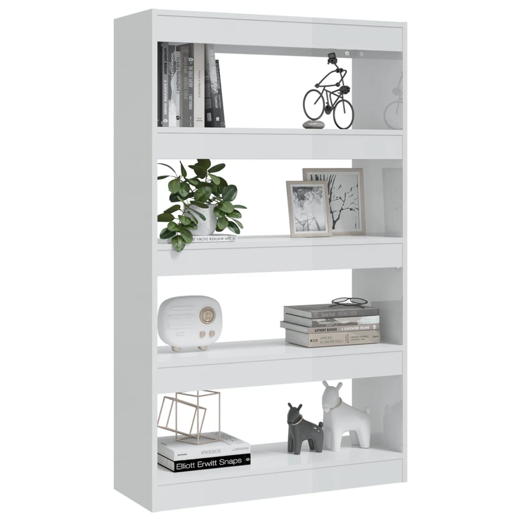 Bibliothèque/Séparateur de pièce Blanc brillant bois ingénierie - XIOS