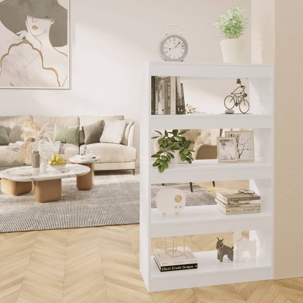 Bibliothèque/Séparateur de pièce Blanc brillant bois ingénierie - XIOS