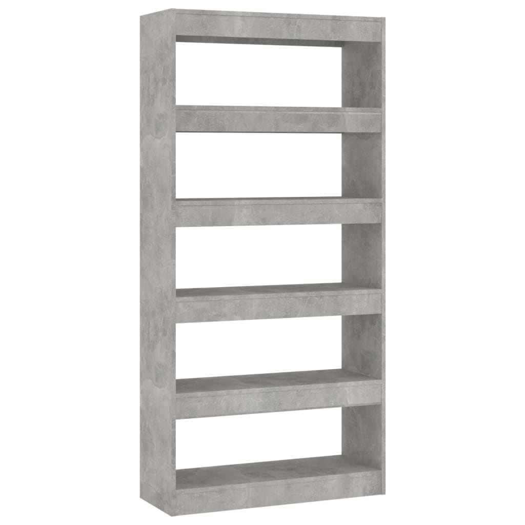Bibliothèque/Séparateur de pièce Gris béton bois d'ingénierie - XIOS