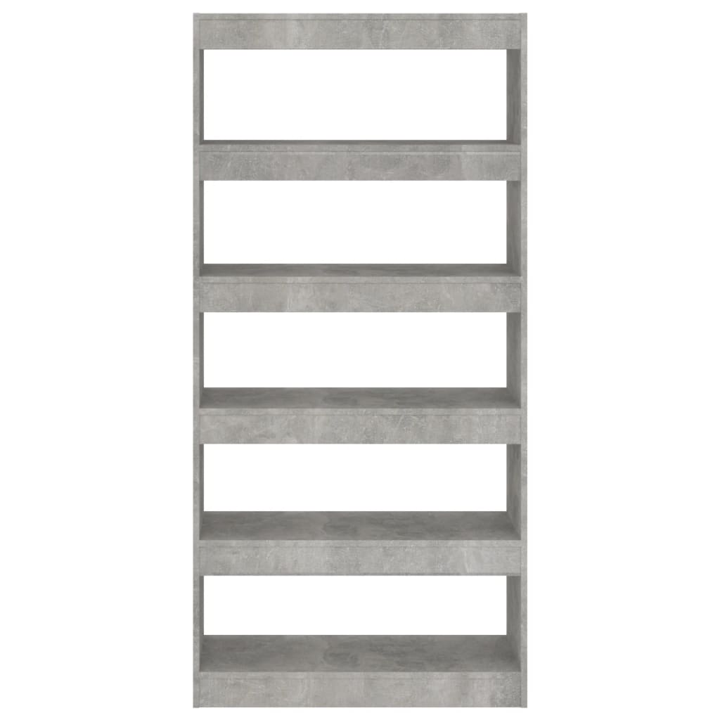 Bibliothèque/Séparateur de pièce Gris béton bois d'ingénierie - XIOS