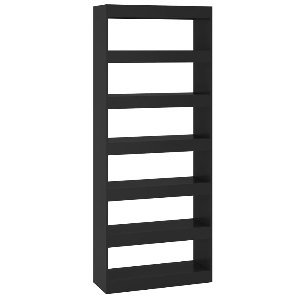 Bibliothèque/Séparateur de pièce noir bois d'ingénierie - XIOS