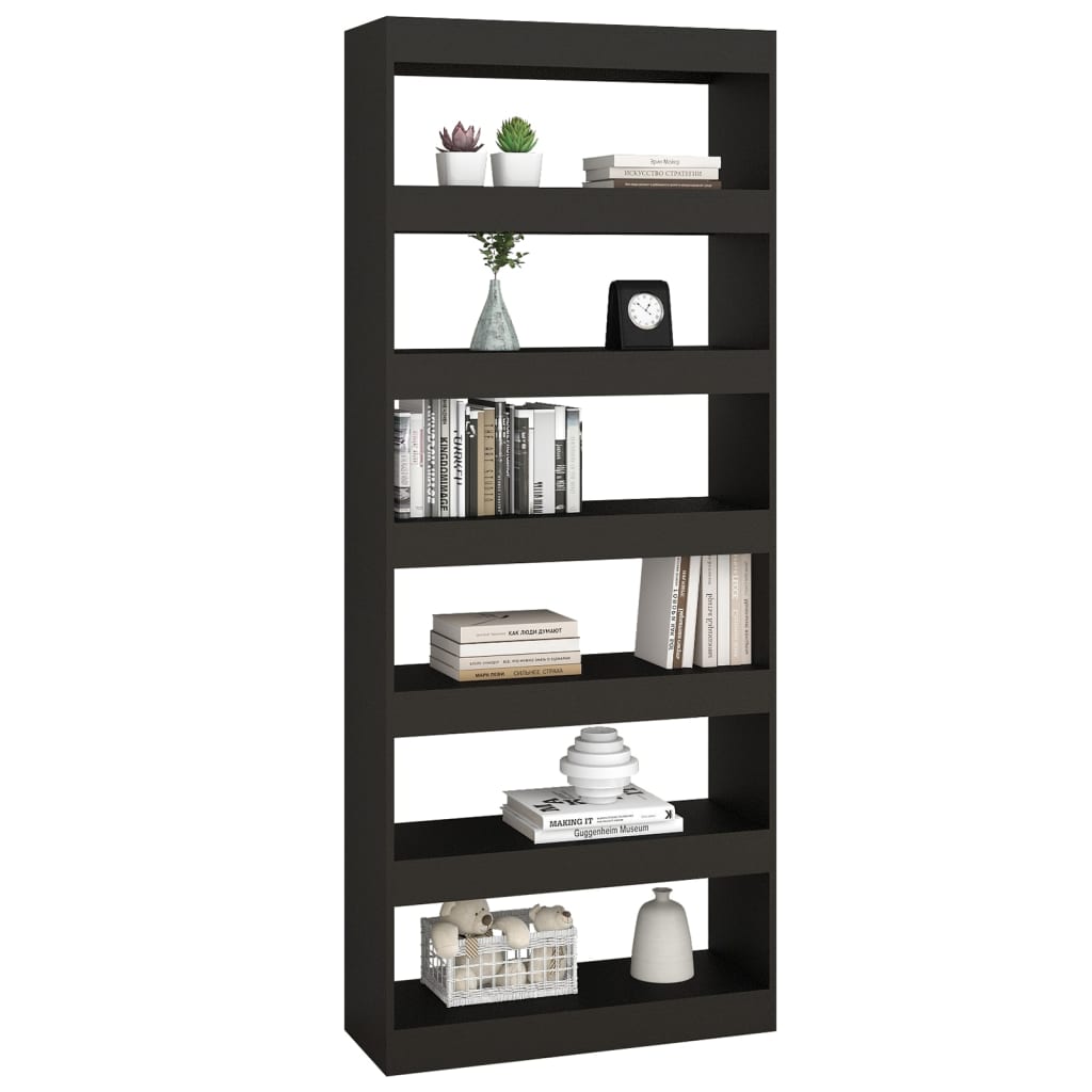 Bibliothèque/Séparateur de pièce noir bois d'ingénierie - XIOS
