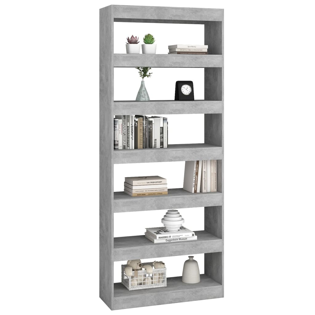 Bibliothèque/Séparateur de pièce Gris béton Bois d'ingénierie - XIOS
