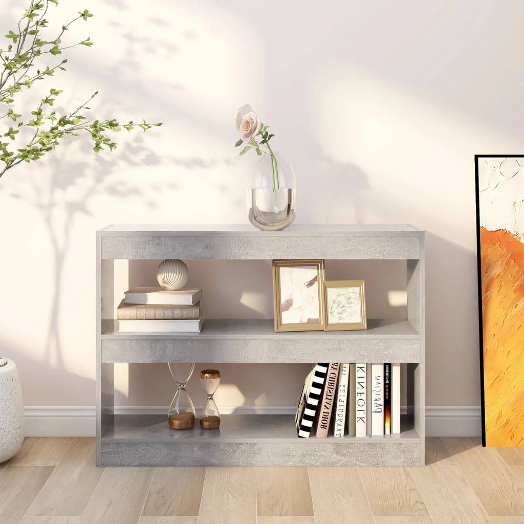 Bibliothèque/Séparateur de pièce Gris béton 100x30x72 cm - XIOS