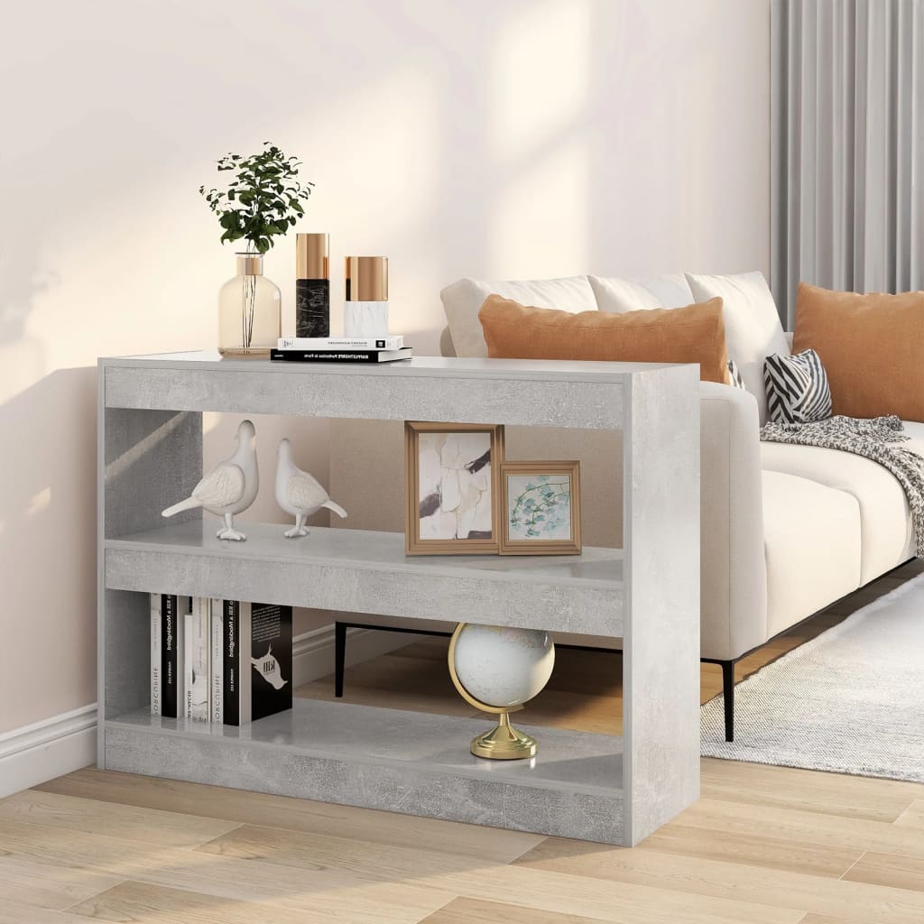 Bibliothèque/Séparateur de pièce Gris béton 100x30x72 cm - XIOS