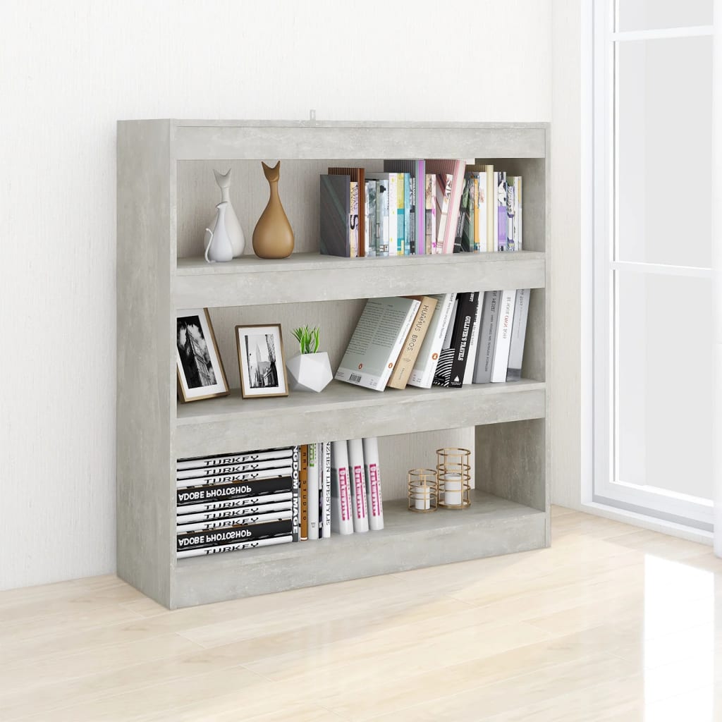 Bibliothèque/Séparateur de pièce Gris béton 100x30x103 cm - XIOS