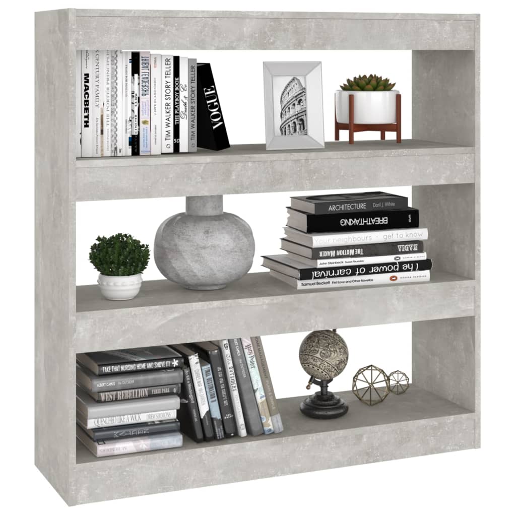 Bibliothèque/Séparateur de pièce Gris béton 100x30x103 cm - XIOS