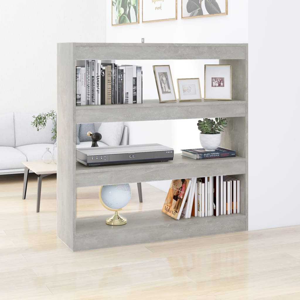 Bibliothèque/Séparateur de pièce Gris béton 100x30x103 cm - XIOS