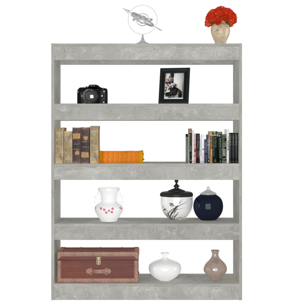 Bibliothèque/Séparateur de pièce Gris béton 100x30x135 cm - XIOS