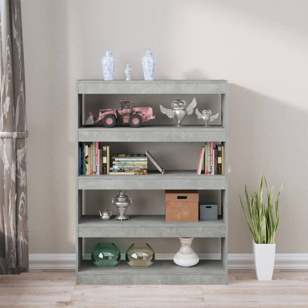 Bibliothèque/Séparateur de pièce Gris béton 100x30x135 cm - XIOS