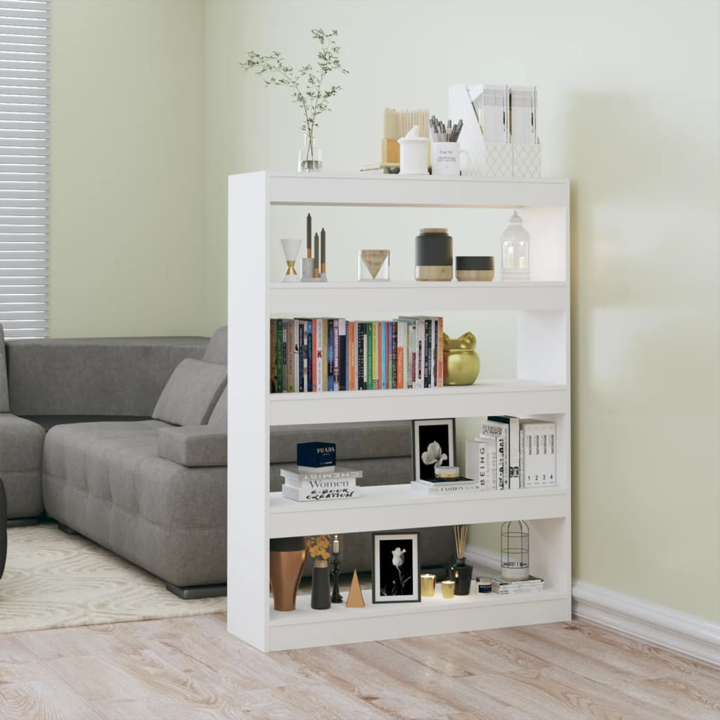 Bibliothèque/Séparateur de pièce Blanc brillant 100x30x135 cm - XIOS