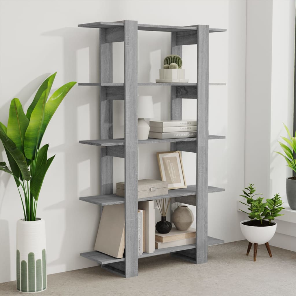 Bibliothèque/Séparateur de pièce Sonoma gris 100x30x160 cm