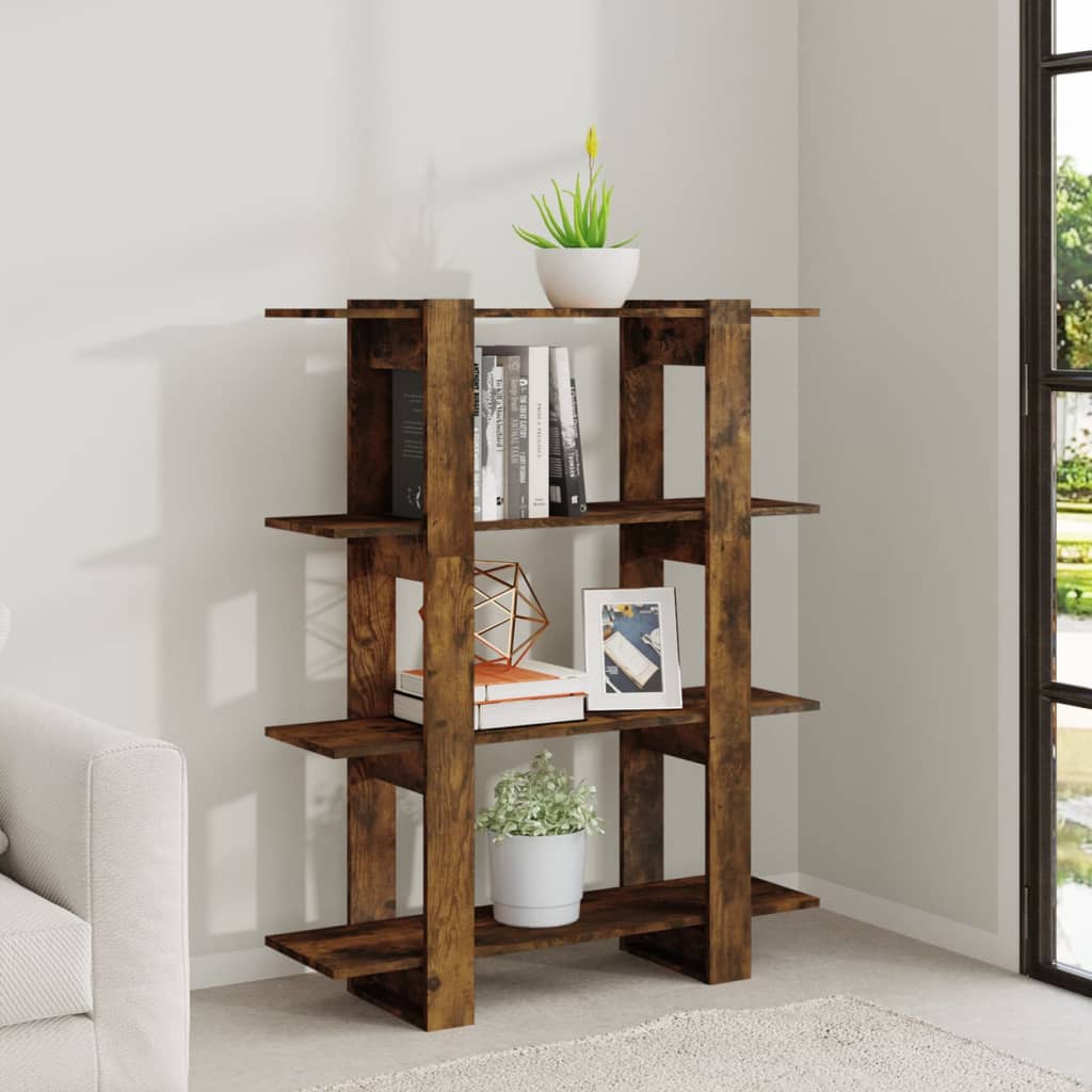 Bibliothèque/Séparateur de pièce Chêne fumé 100x30x123,5 cm - XIOS