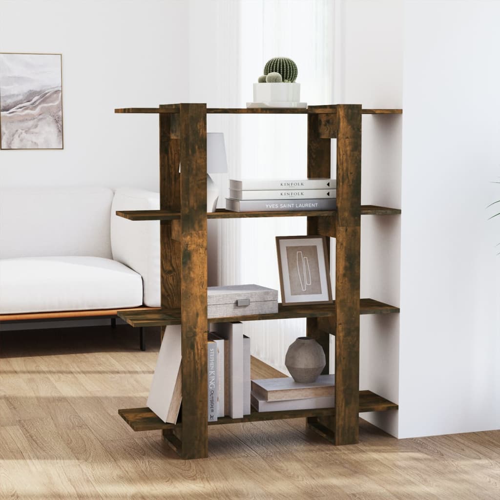 Bibliothèque/Séparateur de pièce Chêne fumé 100x30x123,5 cm - XIOS