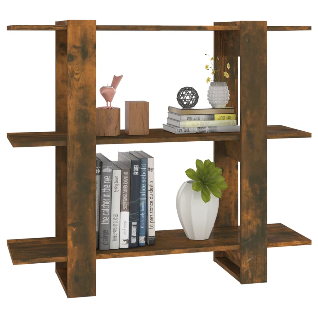 Bibliothèque/Séparateur de pièce Chêne fumé 100x30x87 cm - XIOS