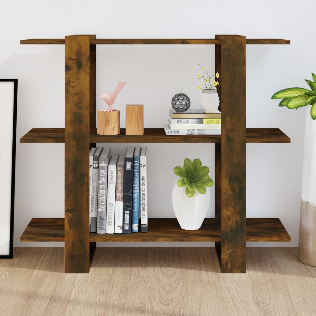Bibliothèque/Séparateur de pièce Chêne fumé 100x30x87 cm - XIOS