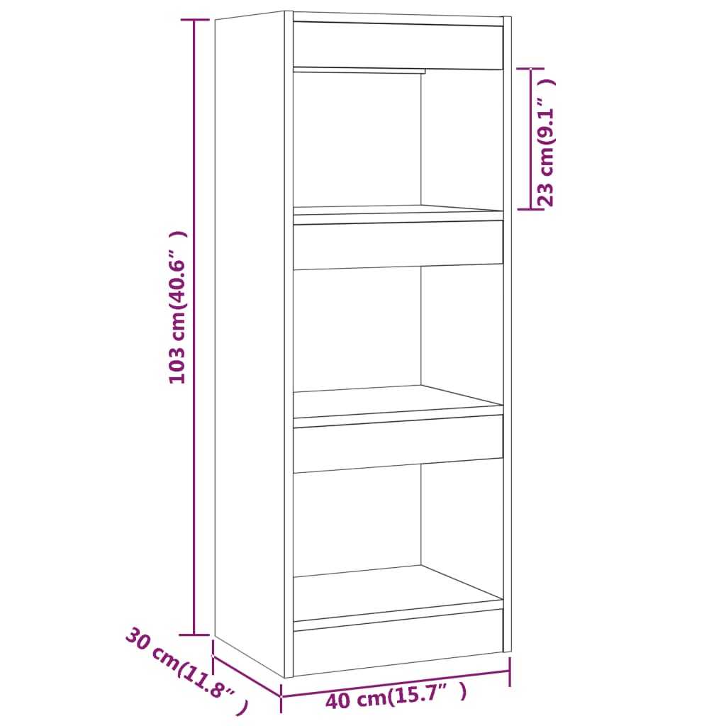 Bibliothèque/Séparateur de pièce Sonoma gris Bois d'ingénierie - XIOS