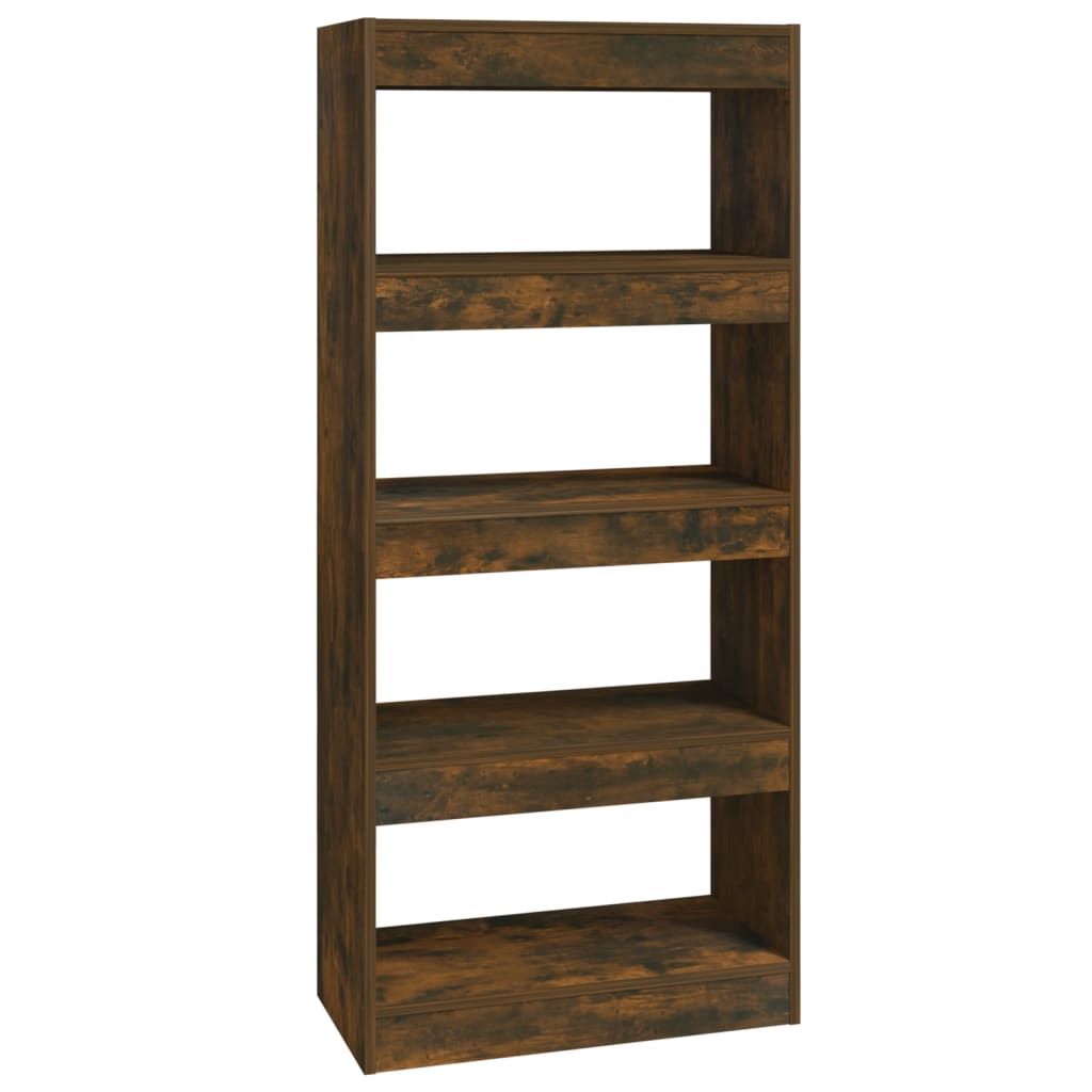 Bibliothèque/Cloison Chêne fumé 60x30x135 cm Bois d'ingénierie