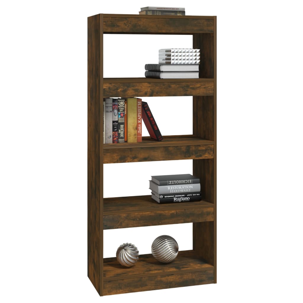 Bibliothèque/Cloison Chêne fumé 60x30x135 cm Bois d'ingénierie