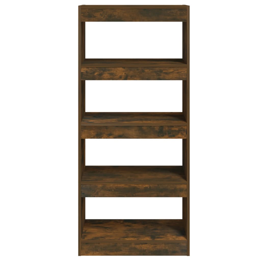 Bibliothèque/Cloison Chêne fumé 60x30x135 cm Bois d'ingénierie