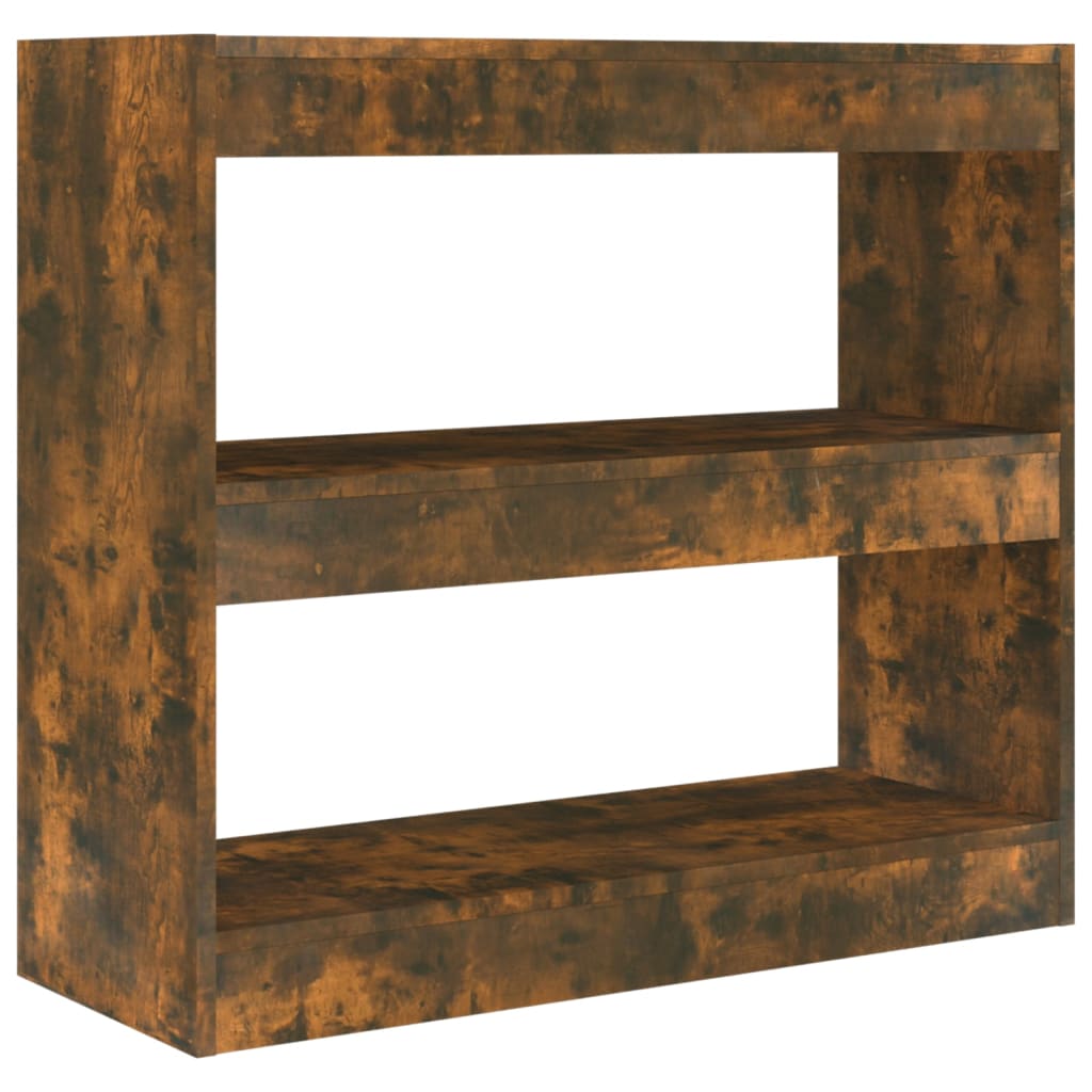 Bibliothèque/Séparateur de pièce chêne fumé 80x30x72 cm - XIOS