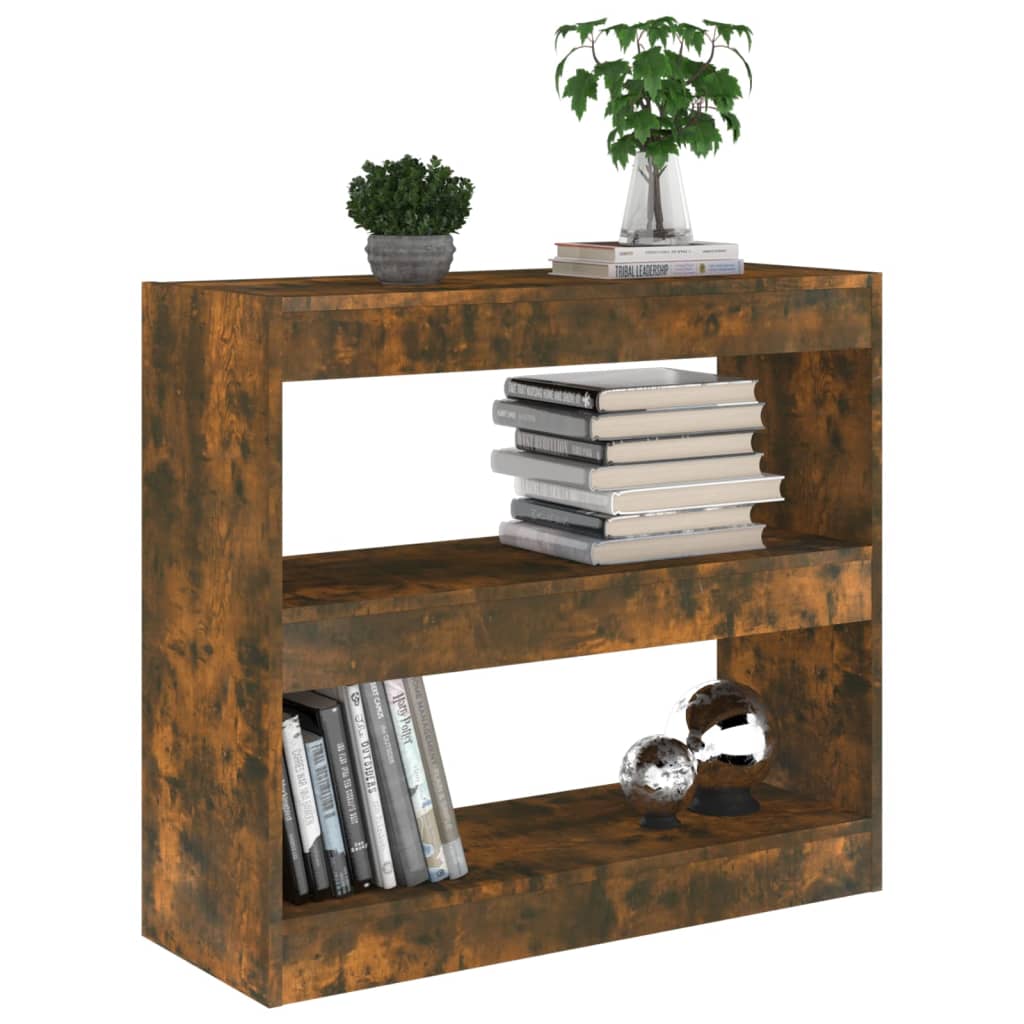 Bibliothèque/Séparateur de pièce chêne fumé 80x30x72 cm - XIOS