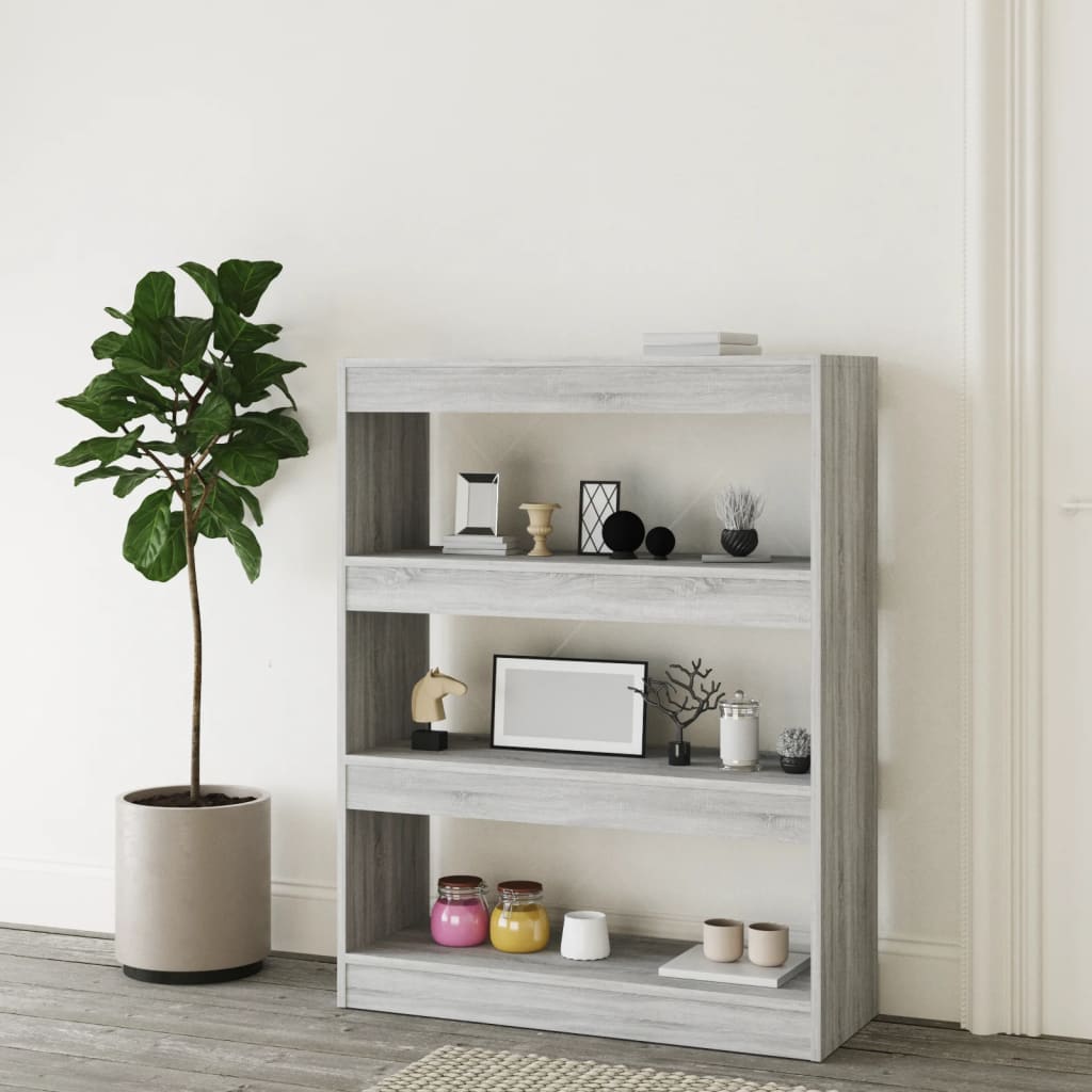 Bibliothèque/Séparateur de pièce sonoma gris bois d'ingénierie - XIOS