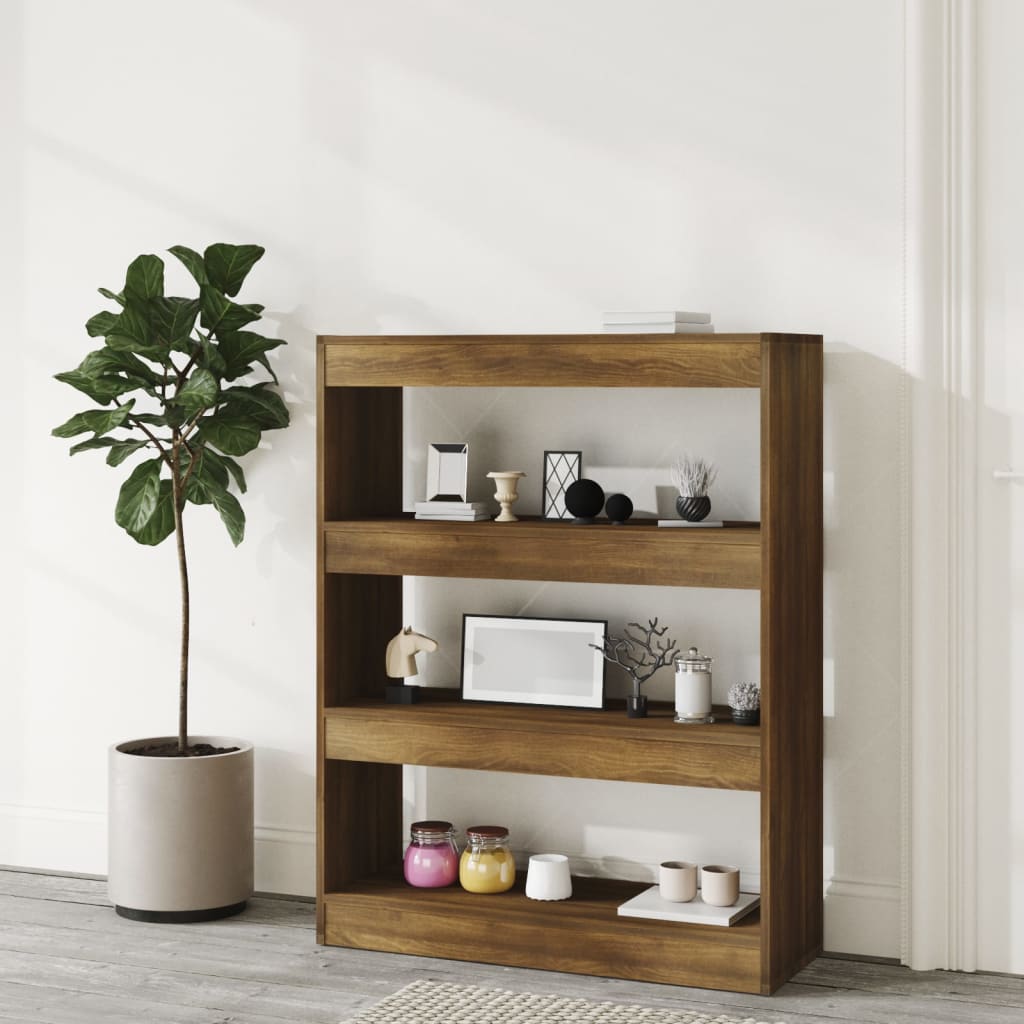 Bibliothèque/Séparateur de pièce chêne marron bois d'ingénierie - XIOS