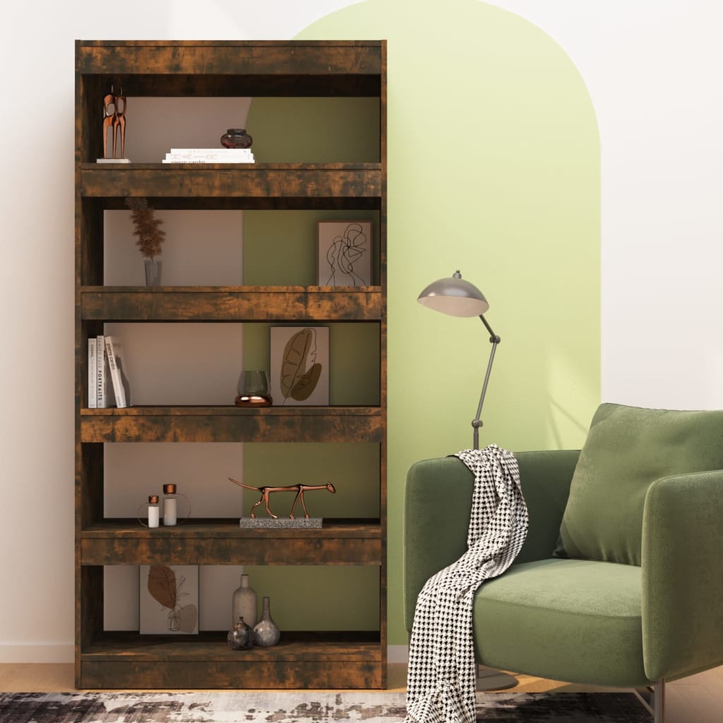Bibliothèque/Séparateur de pièce Chêne fumé Bois d'ingénierie - XIOS