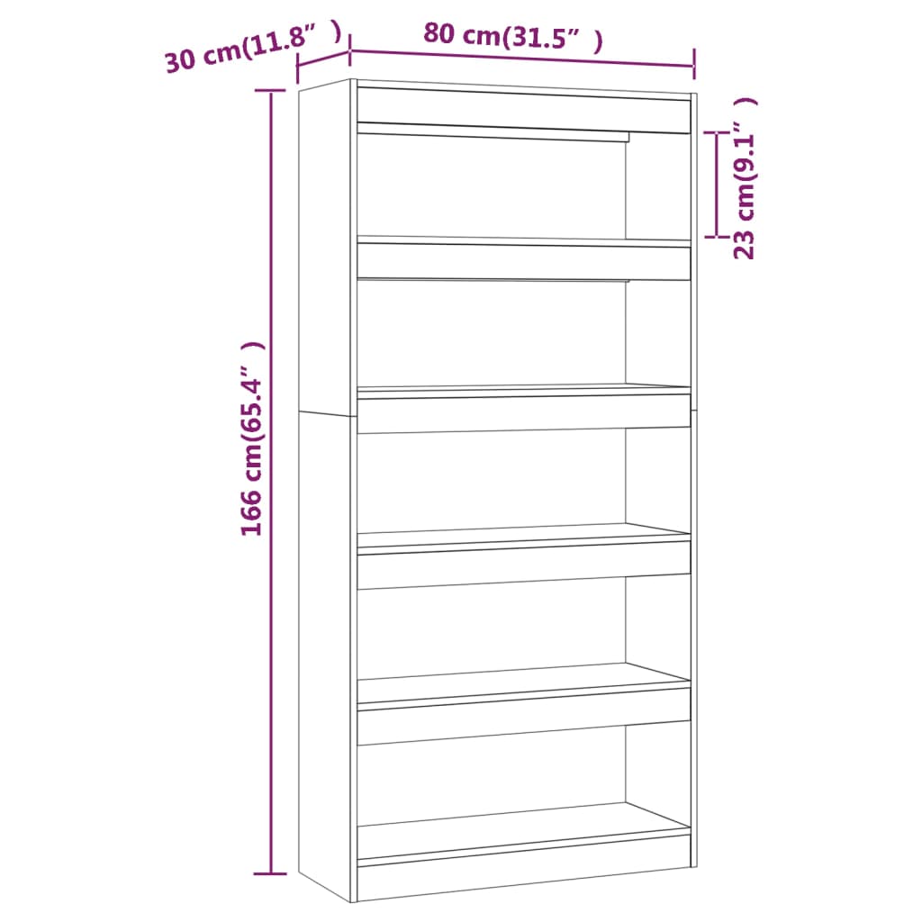 Bibliothèque/Séparateur de pièce Chêne fumé Bois d'ingénierie - XIOS