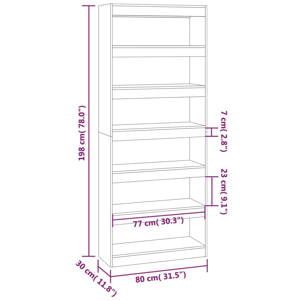 Bibliothèque/Séparateur de pièce Chêne fumé Bois d'ingénierie - XIOS