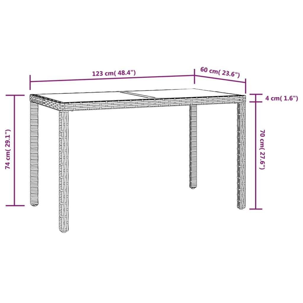 Ensemble à manger de jardin coussins 3pcs Résine tressée Gris