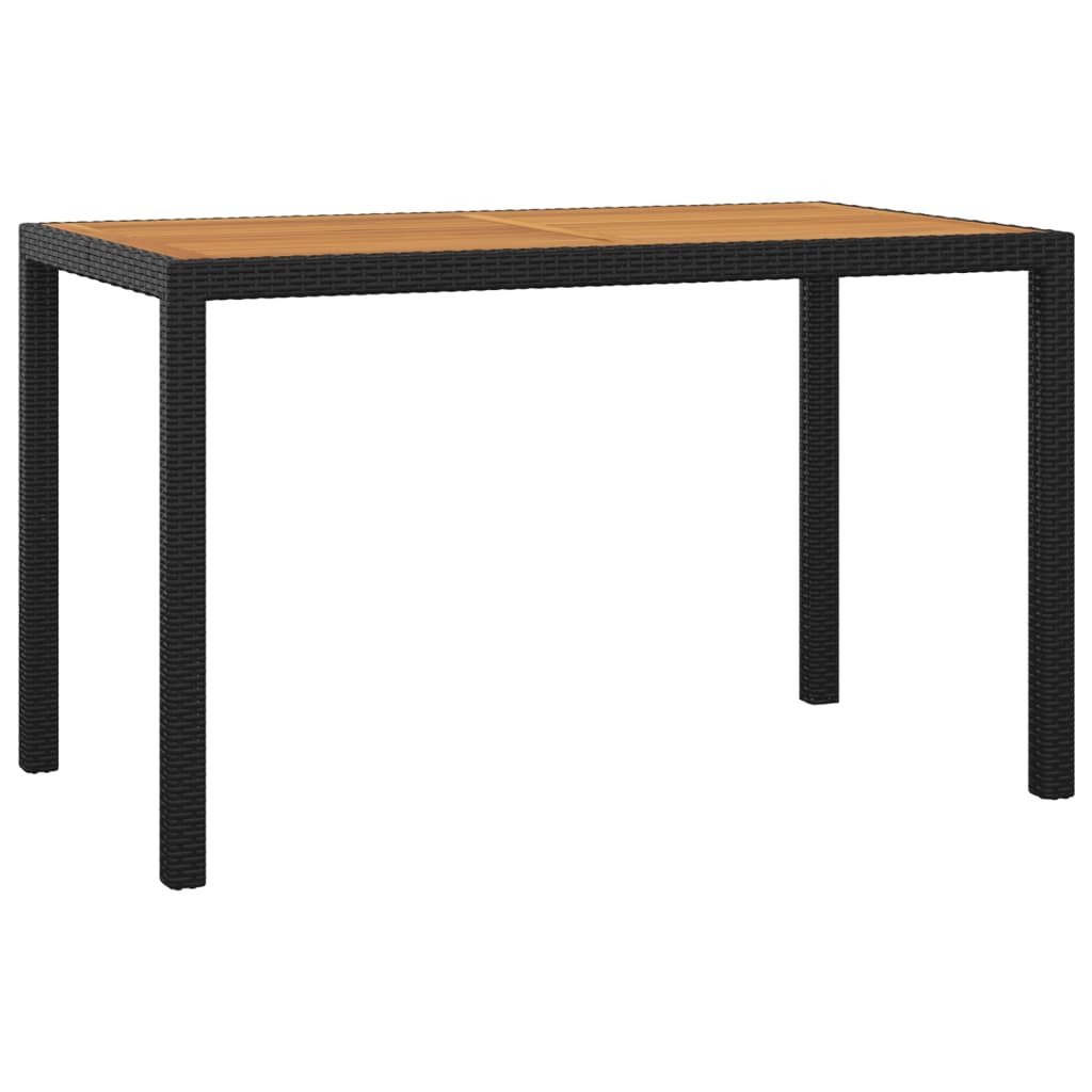 Ensemble à dîner de jardin avec coussins 3 pcs poly rotin noir