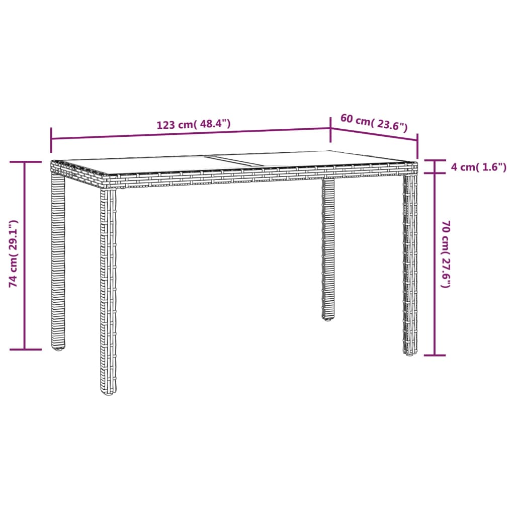 Ensemble à manger de jardin et coussins 5 pcs Poly rotin Beige