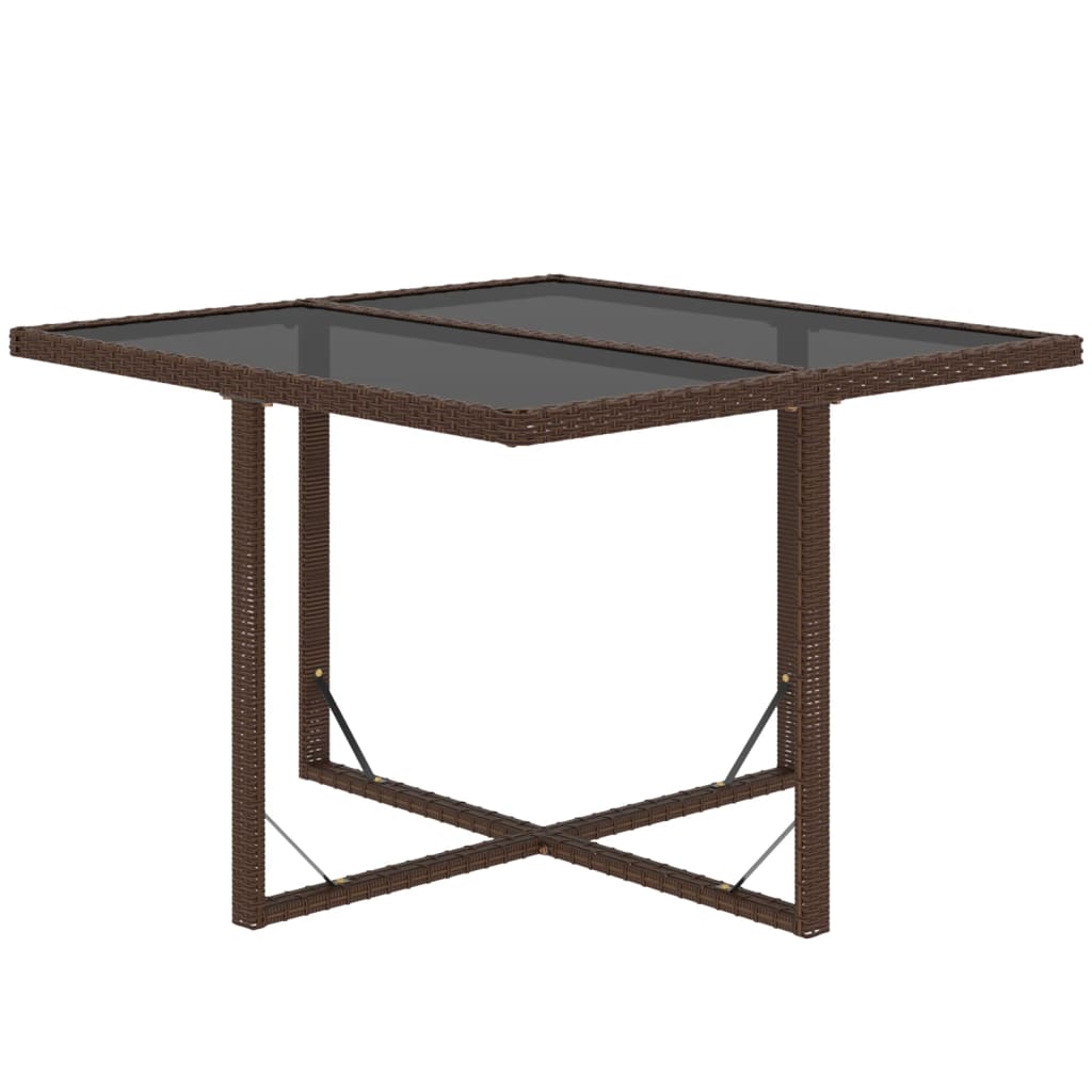 Ensemble à manger de jardin et coussins 9 pcs Poly rotin Marron